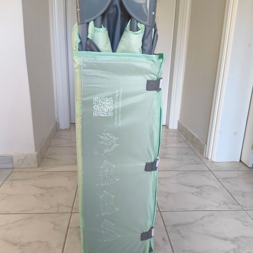Lupilu travel playpen with carrying bag, grey and green