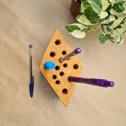 Wooden pencil holder handmade from recyclable wood like new