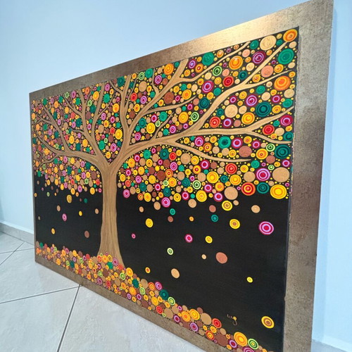 Acrylic canvas painting 'The Tree of Life', handmade