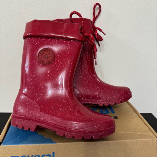 Mayoral children's red glitter rain boots like new, size 34