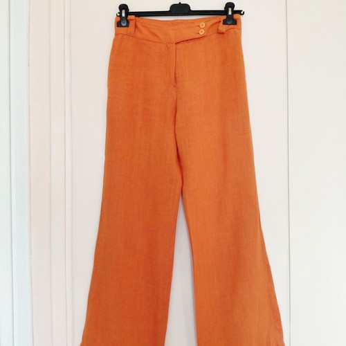 Vintage linen pants XS, like new, orange