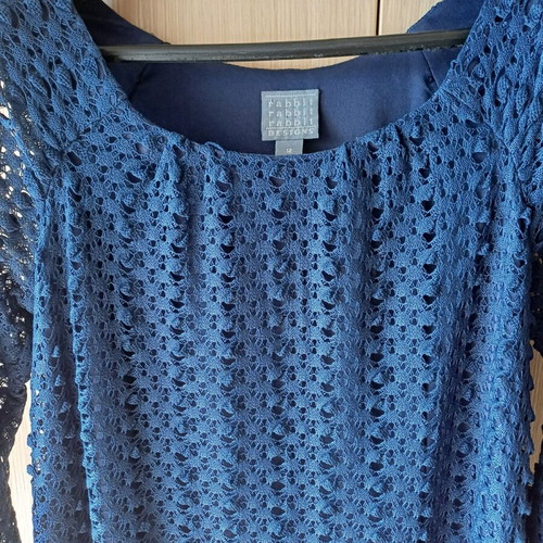 Blue dress size 12 like new with 3/4 sleeve