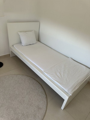 IKEA MALM bed frame with mattress and LURÖY slatted base, white 90x200 cm