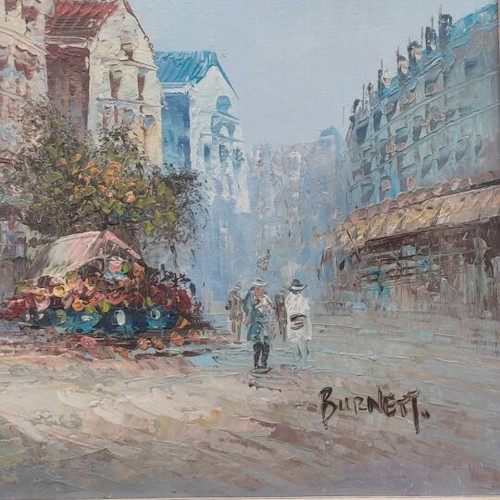 Signed oil painting used 0.75x0.65 m