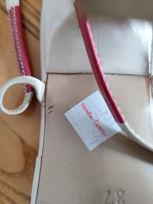 Parallele Paris sandals size 37 like new, leather, beige and red
