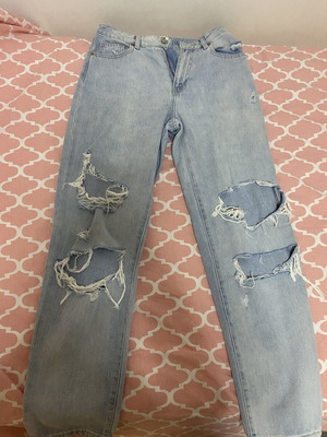 Pink Woman jeans with rips, blue, size M / 38 / 10