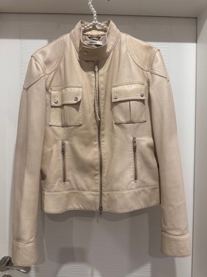 Ferre leather jacket S/M like new, beige