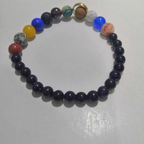 Bracelet with 8 Planets new, unisex with elastic band