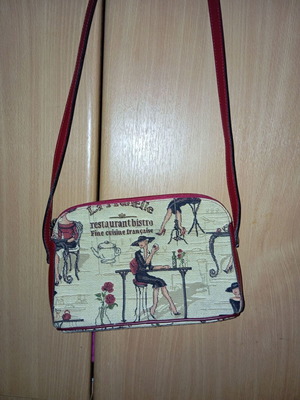 Vintage fabric crossbody bag like new, 14"x22" multicolor