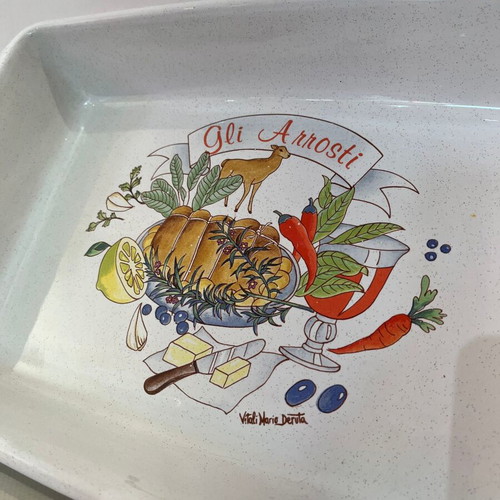 Vitali Mario Deruta ceramic bakeware used, Italian origin 7x38x25