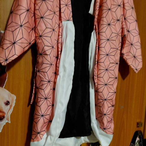 Demon Slayer Nezuko Cosplay Costume like new, pink kimono with obi belt