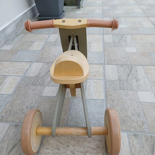 Little Dutch wooden tricycle used, olive color