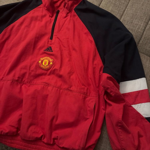 Manchester United Half Zip sweatshirt like new, Adidas, red, size L