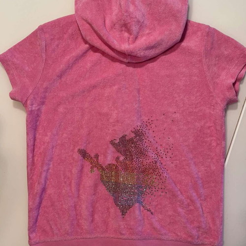 Sugarfree terry short-sleeve jacket with zipper like new, pink, size 152cm