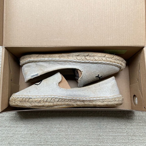 Soludos Jason Polan x Wink Smoking Slipper espadrilles used, size 37, black-beige
