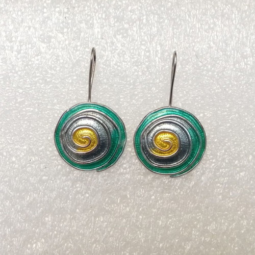 Silver earrings 985 grade with enamel colors, new