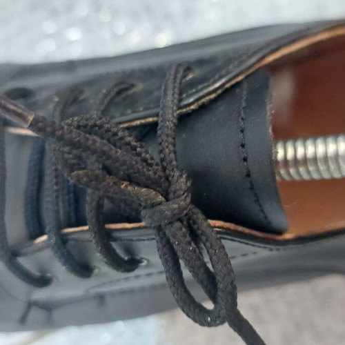 Leather military shoes size 45, classic style, black, like new