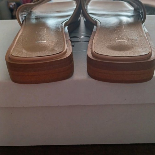 Favela beige leather sandals size 36 like new with gold buckles
