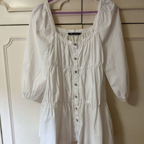 Zara white mini dress in poplin