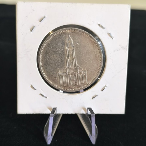 5 Reichsmark 1934 D German coin used, 900‰ silver