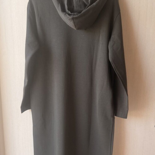Massimo Dutti long dress with hood, size S, grey-khaki