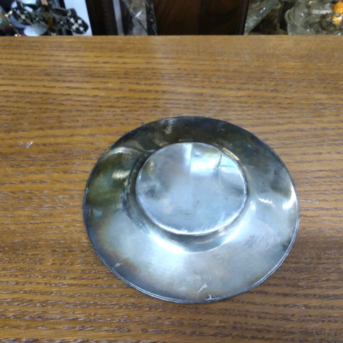 Tin bowl-plate used, carved 16x16