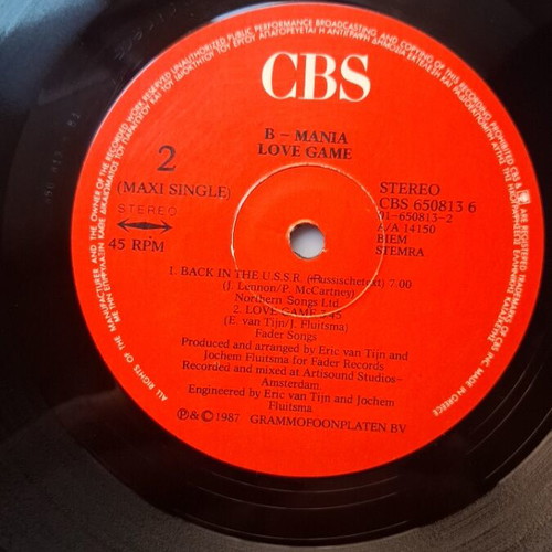 B-Mania Back in the USSR 12" vinyl like new