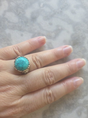 Vintage Silver Ring 925 with Turquoise Stone like new