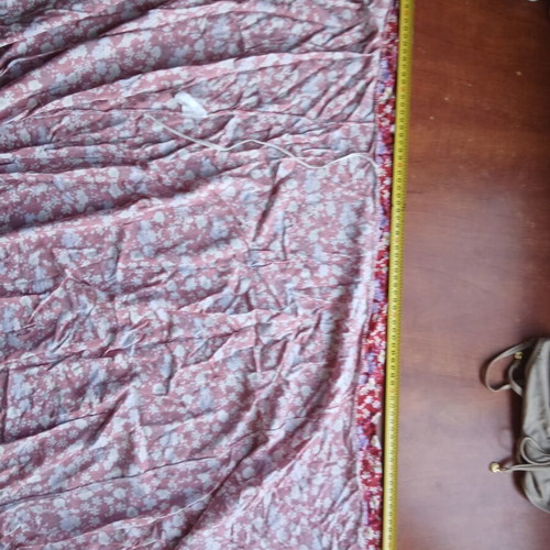 Pareo used, red multicolor floral pattern