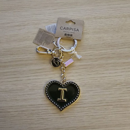 Carpisa keychain heart with initial I new with tags