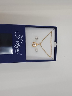 Jewelry set new with earrings and necklace, gold and silver