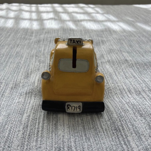 Taxi piggy bank, porcelain