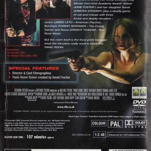 Panic Room DVD μεταχειρισμένο, δράμα θρίλερ με υπότιτλους