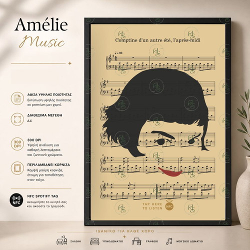 Amélie A4 Poster with NFC Spotify Tag and Frame