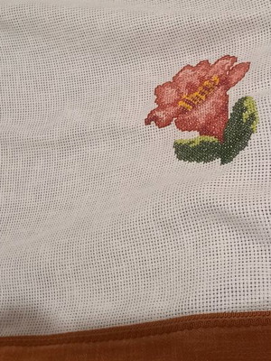 Table linen with pomegranates and linen border, new 1.80×2.50