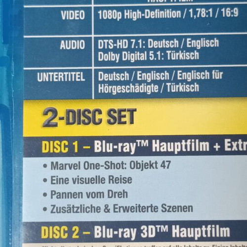 The Avengers 3D Blu-Ray 2 disc set used, adventure
