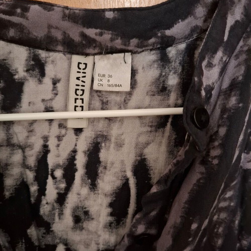 H&M shirt-style dress like new, gray and black, size S