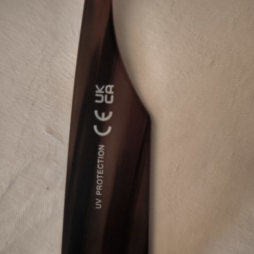 Ukca CE sunglasses in white matte and brown wood effect