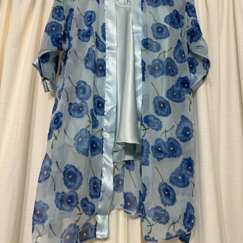 Baby Doll Pajama Set with Robe used, turquoise, 3 in 1