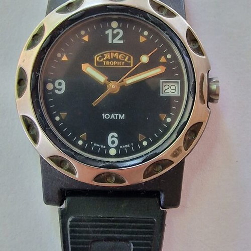 Camel Trophy Black Dial Vintage Collection Swiss Made Watch 37mm quartz used