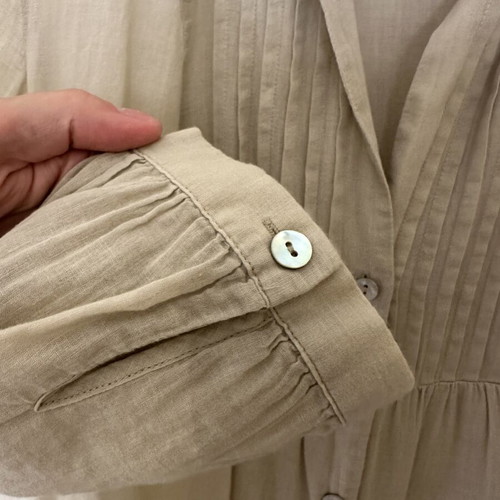 Benetton long beige linen shirt tunic new