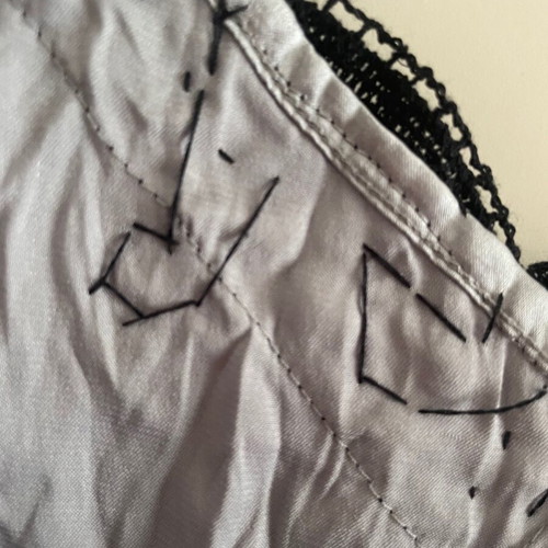 Satin lingerie top Medium with embroidered lace and stones