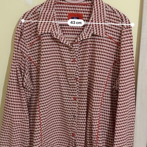 Premium cotton shirt XXL like new, white with red