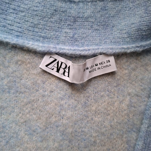Zara sleeveless knitted vest blue checkered like new size medium