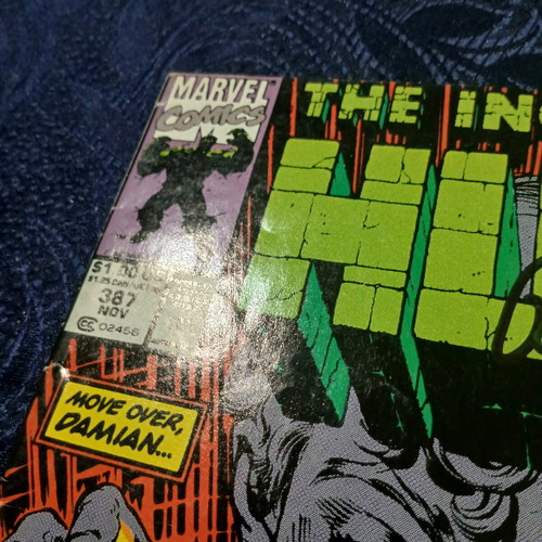 Incredible Hulk #387 used with Peter David autograph