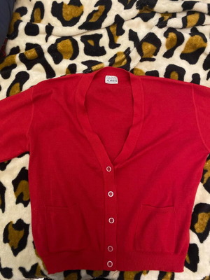 Pullover used red knitted for sizes L-XL