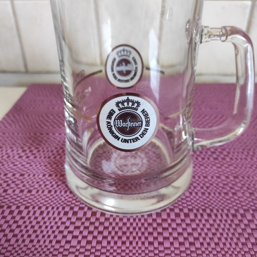 Warsteiner collectible beer glass 400ml with handle like new