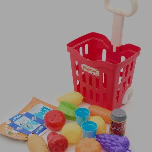 Shopping Cart Kids Toy new, interactive set of 17 pieces