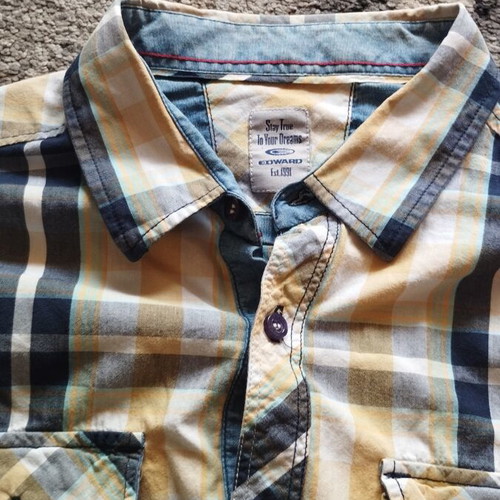 Edward Jeans checked shirt XL like new, beige and blue