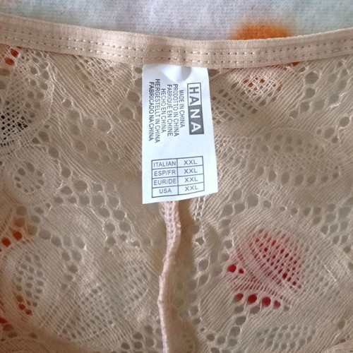 Classic beige lace elastic slip new, size L/XL